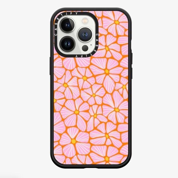 Casetify Pink and Orange Floral Phone Case - Picture 1 of 5